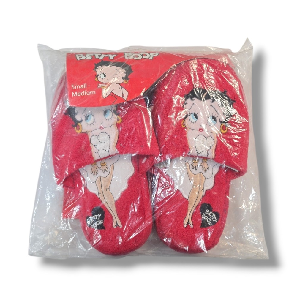 King Features Betty Boop Women's Plush Non-Skid 2007 Slippers Red Size‎ S/M